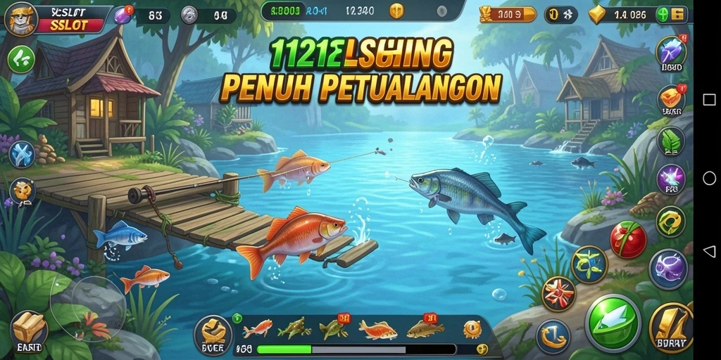 Screenshot utama 1121SLOT yang menampilkan aksi memancing yang seru.