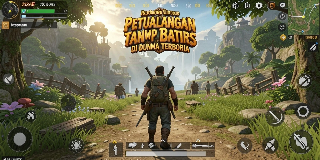 Screenshot menampilkan pemain menjelajahi dunia terbuka 234E dengan grafis menakjubkan.