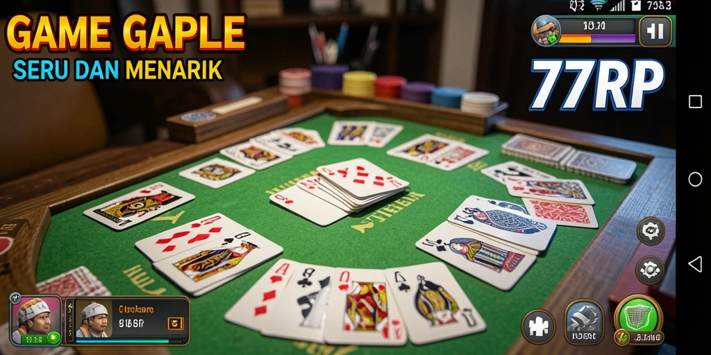 Tampilan menarik dari gameplay Gaple di 77RP.