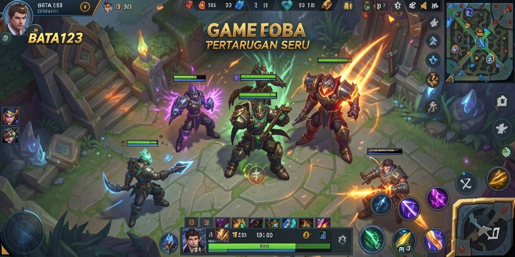 Gameplay seru BATA123 dalam aksi pertempuran MOBA.