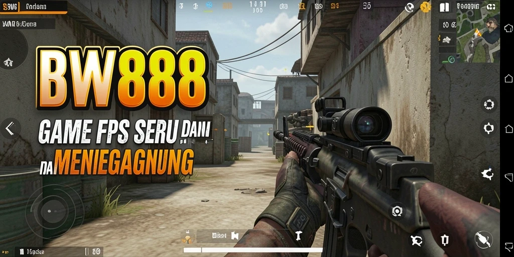 Tangkapan layar BW888 menampilkan aksi tembak-menembak yang intens di medan perang.