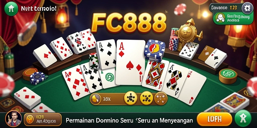 Screenshot gameplay seru dari FC888, permainan Domino yang menyenangkan.