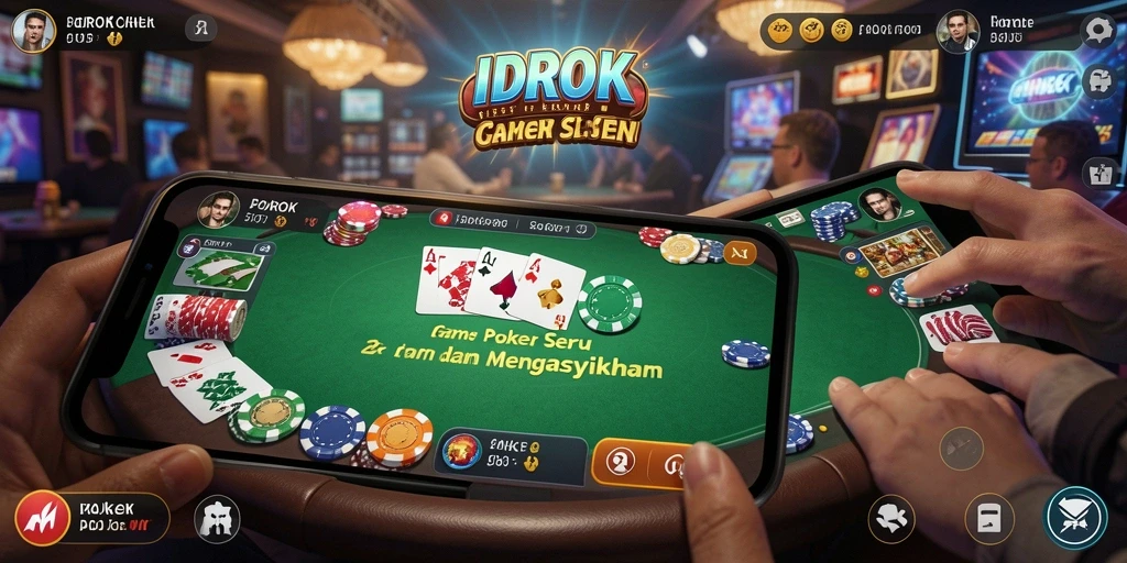 Screenshot gameplay IDROK yang menampilkan aksi seru bermain Poker.