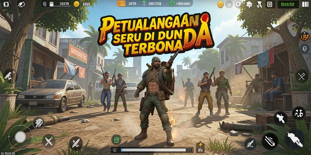 Screenshot gameplay JKT8 menampilkan petualangan seru di dunia terbuka.