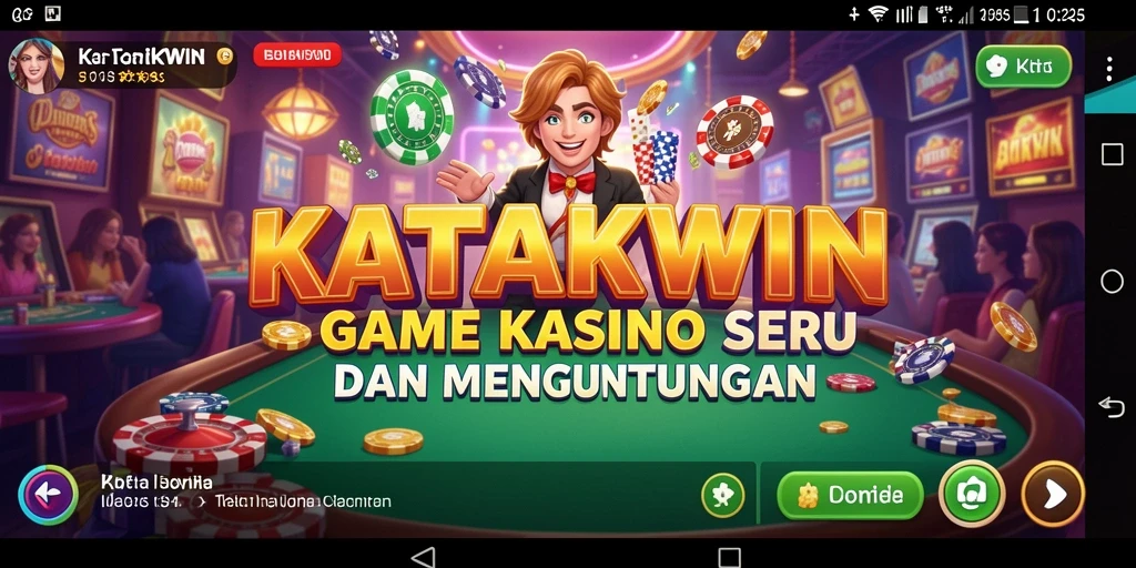 Tampilan gameplay KATAKWIN dengan berbagai permainan kasino seru.