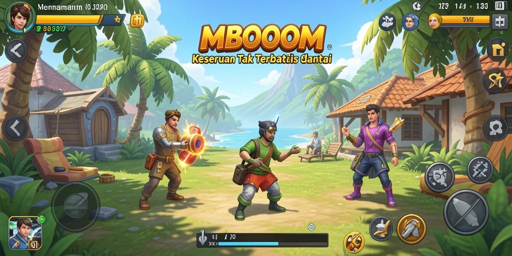 Screenshot gameplay MBOOM menampilkan aksi seru dalam permainan Casual.