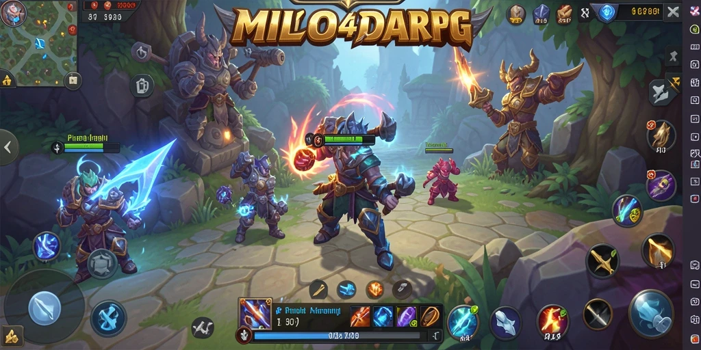 Screenshot menunjukkan aksi seru dalam pertarungan ARPG MILO4D.