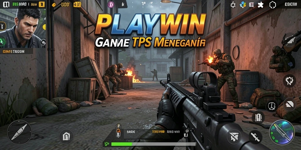 Tampilan menarik dari gameplay <strong>PLAYWIN</strong> dalam aksi tembak-menembak yang intens.