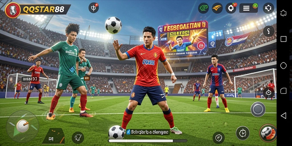 Screenshot dari gameplay QQSTAR88 yang menampilkan aksi olahraga yang mendebarkan.