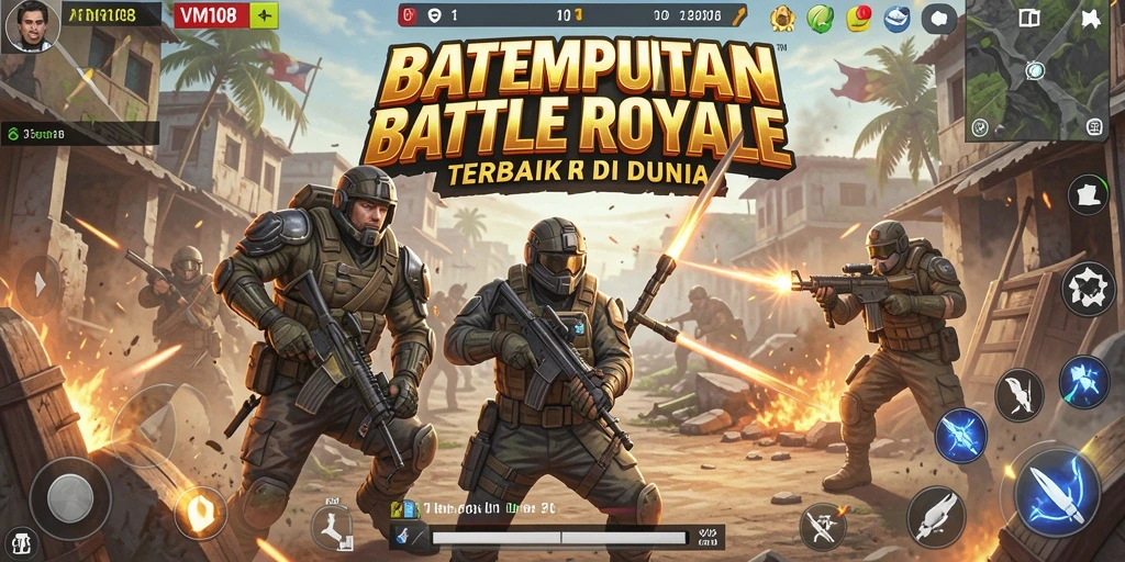 Screenshot gameplay seru di arena Battle Royale VM108.